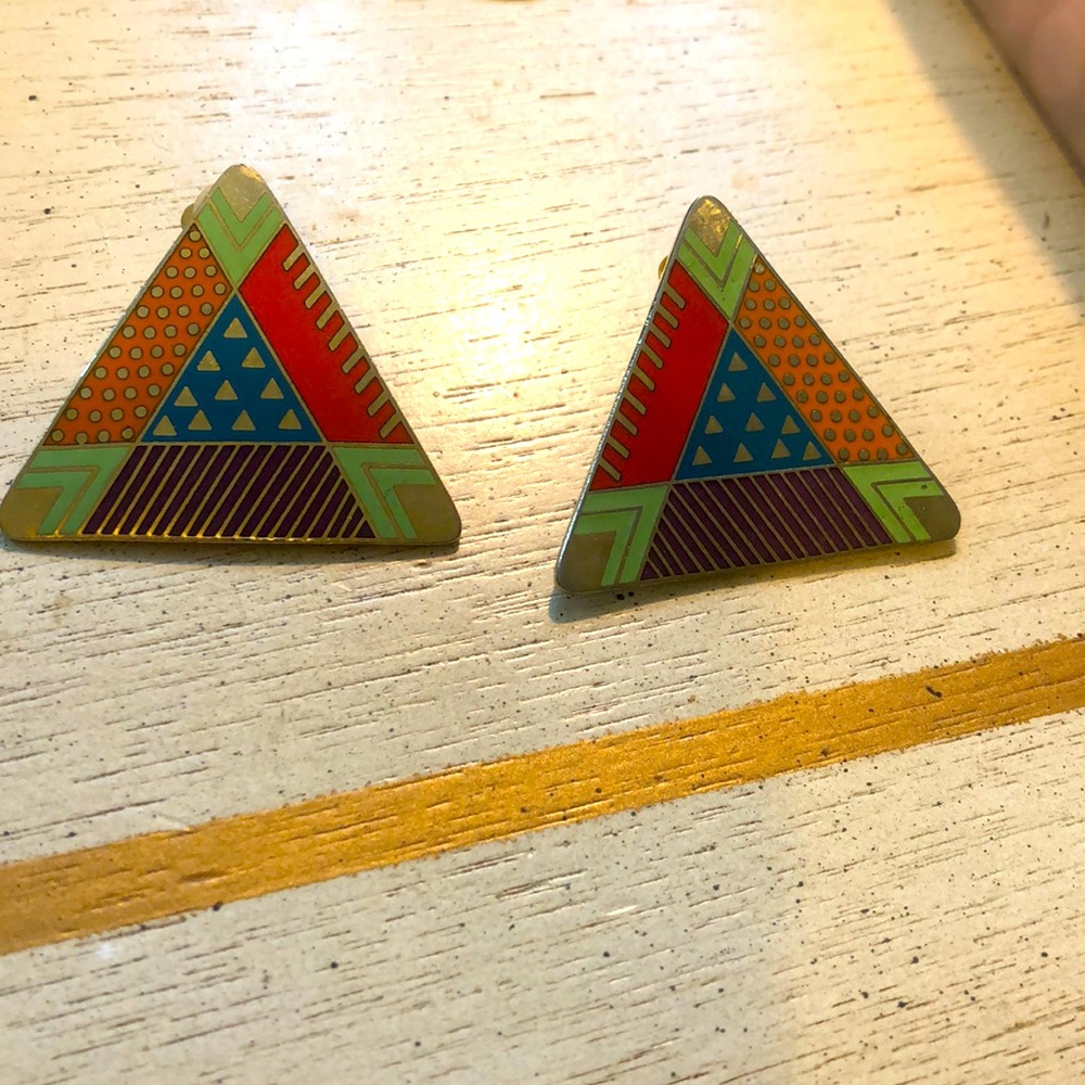 Laurel Burch collectible 80s earrings clip on